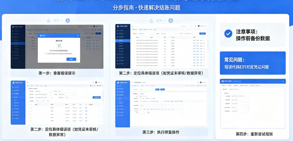 兰州金蝶云软件13909315141 精斗云月末结账失败逐项修复操作教程