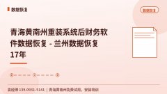 青海黄南州重装系统后财务软件数据恢复 - 兰州